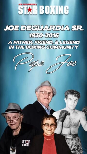 ‘Papa Joe’ … 10 years gone today

On the 10 year anniversary of your passing, today we honor your legacy! You’ve impacted so many lives, and are truly missed. We shall never forget you!

Joe DeGuardia Sr.

#papajoe #starboxing