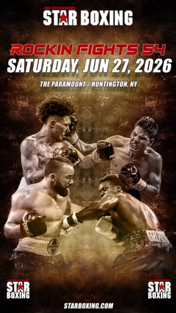 ⭐️🥊 Rockin’ Fights 54 Pre-Sale is now live on @Ticketmaster! Use the code “STAR” for exclusive early access to tickets before the general public to get the best seats in the house!

🎟️ Pre-Sale is from now until Thursday, March 19, 2026 10PM. Tickets for the general public go on sale Friday, March 20, 2026.

#starboxing #rockinfights #longislandboxing #rockinfights54 #boxing