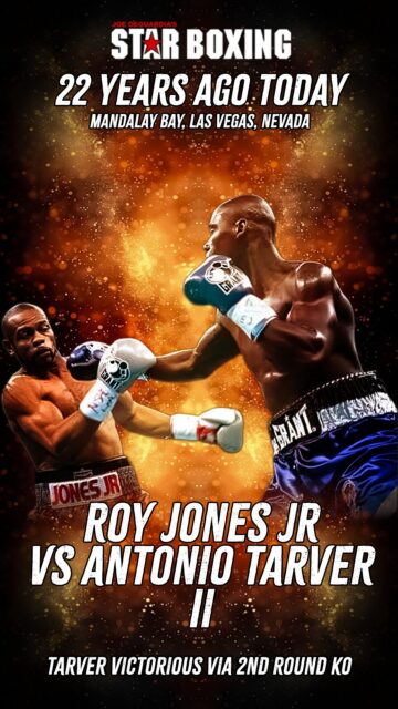 ⭐️🥊 22 years ago today Star Boxing fighter Antonio Tarver KO’d Hall of Fame legend Roy Jones Jr. in the 2nd round with a vicious overhand left to become the unified WBA, WBC, The Ring, WBF, IBO, and IBA Light Heavyweight Champion of the world! 🏆 “Got any excuses tonight, Roy?” 😏

#StarBoxing #boxing #TarverJones2
